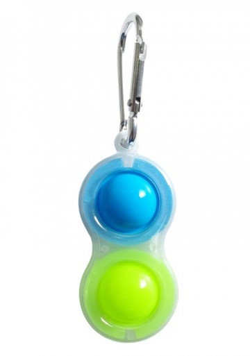 Pop it sleutelhanger 2 kleurig blauw groen