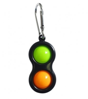 Pop it sleutelhanger 2 kleurig groen oranje