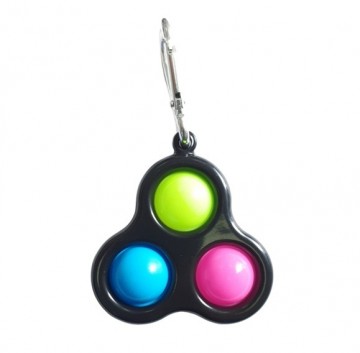 Pop it sleutelhanger 3 kleurig groen blauw roze