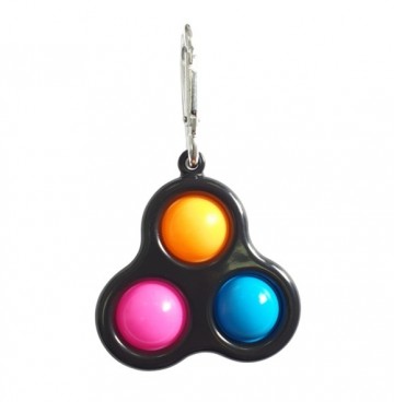 Pop it sleutelhanger 3 kleurig oranje roze blauw