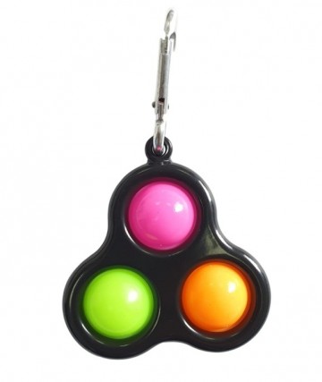 Pop it sleutelhanger 3 kleurig roze groen oranje